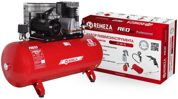 Компрессор поршневой СБ4/Ф-270.AB890 с набором пневмоинструмента KIT UNI-7B